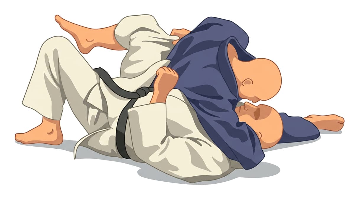Illustration of Kata-gatame, a shoulder hold