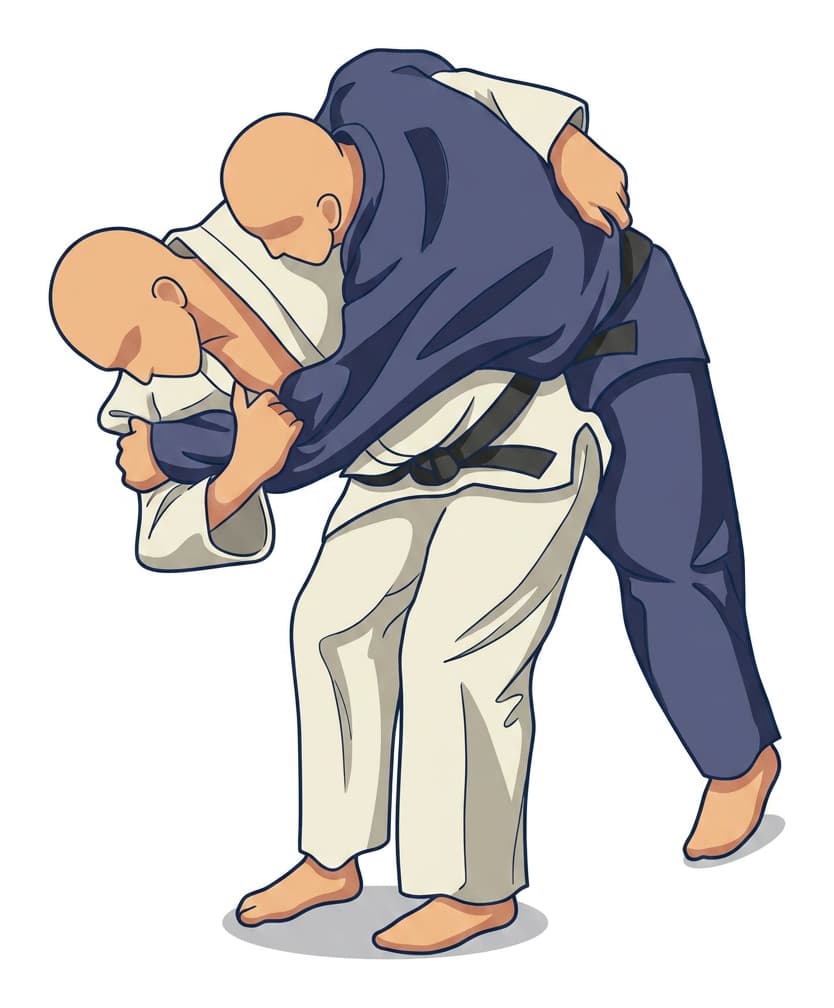 Illustration von O-goshi, einem großen Hüftwurf