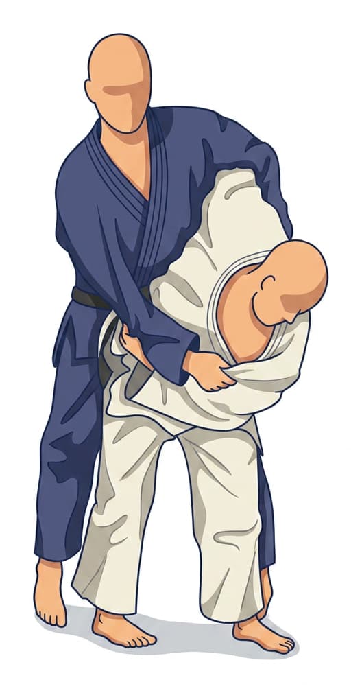 Illustration of Uki-goshi, a floating hip throw